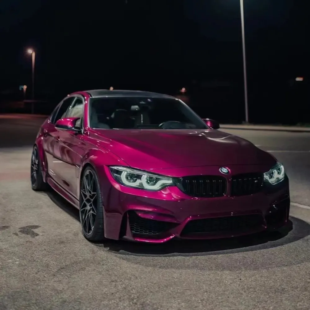 Gloss Metallic Passionate Purple Car Vinyl Wrap PET - Image 2