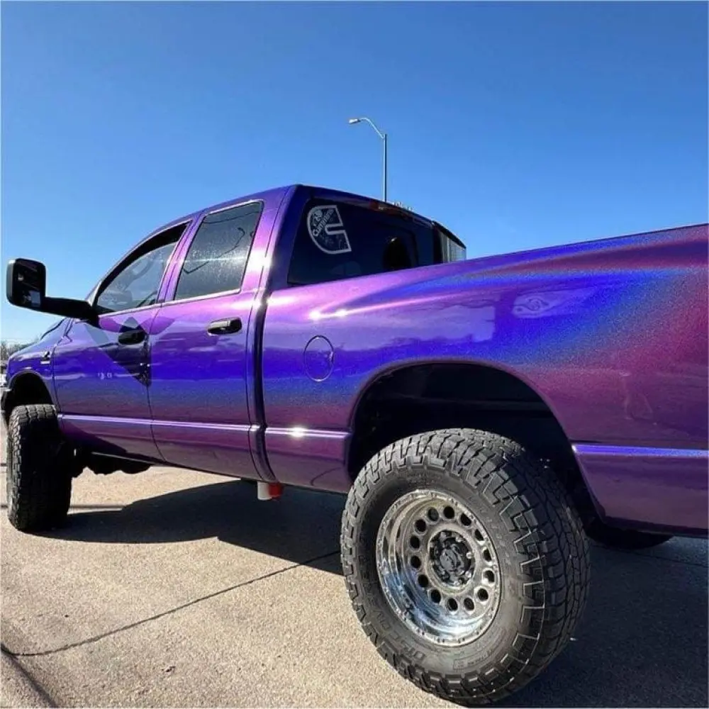 Gloss Metallic Rainbow Laser Dark Purple Car Vinyl Wrap - Image 2