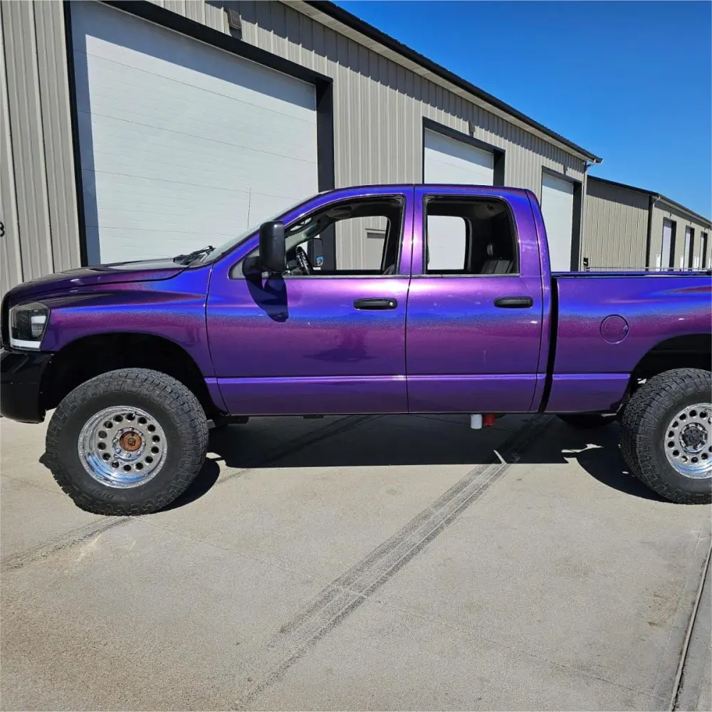 Gloss Metallic Rainbow Laser Dark Purple Car Vinyl Wrap - Image 4